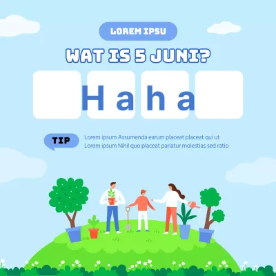 Groene en lichtblauwe illustratieMilieudag superstar quizEvent