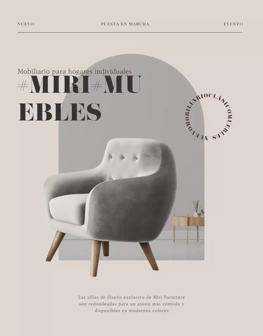 Muebles modernos en tonos marrones cálidos detalles de eventos