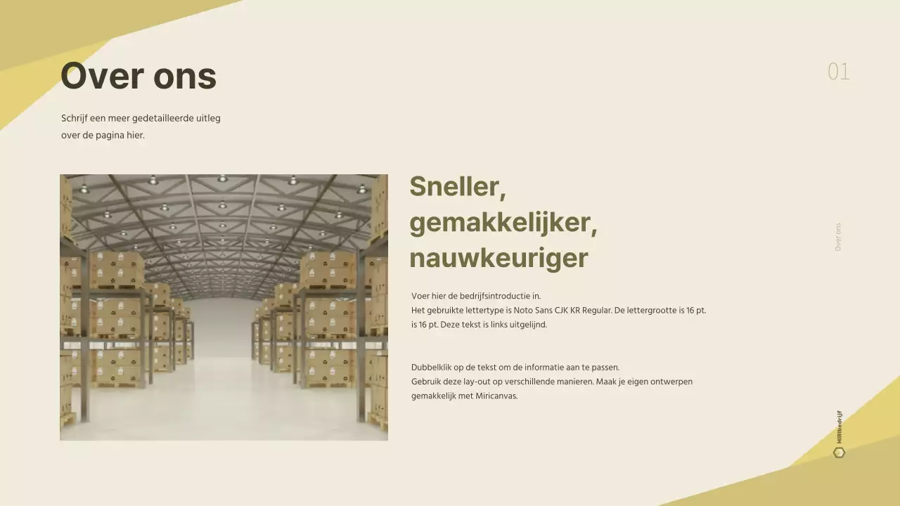 Een schoon, geel bedrijfsplan voor een logistiek bedrijf