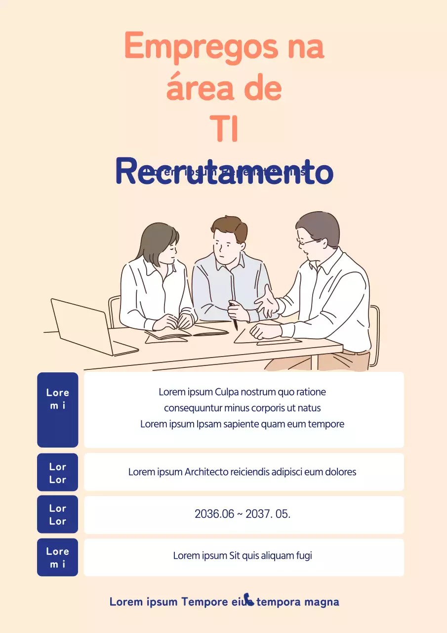 Recrutamento de empresas para participarem na criação de emprego bege e simples