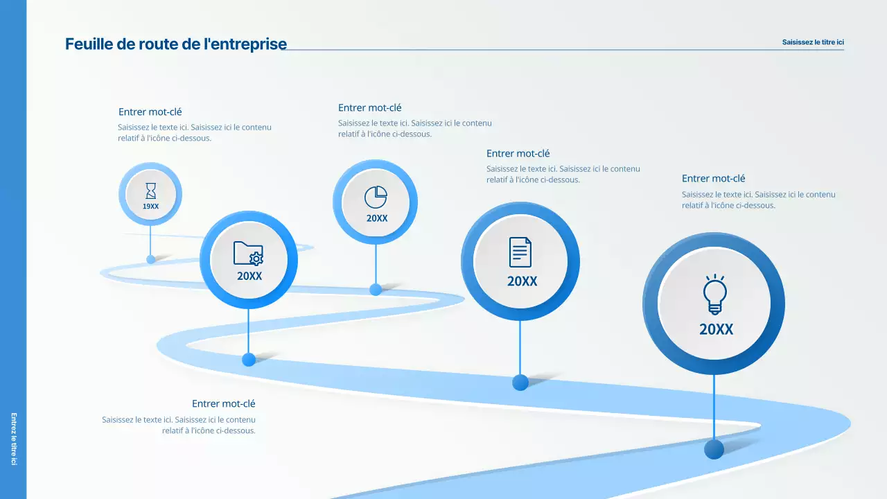 Une feuille de route bleue, propre et tridimensionnelle