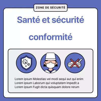 Panneau de conformité en matière de santé et de sécurité dans les restaurants, en bleu