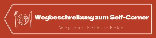 Einfacher, emotionaler Pfeil-Layout-Stil in Rot und Hellgelb mit Hinweisen zum Self-Corner