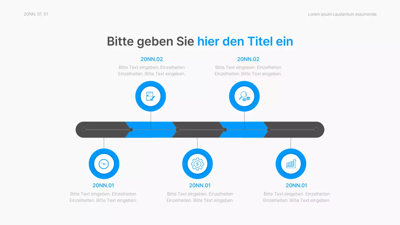 Geschäftsbericht mit einem modernen Farbverlauf in Blau und Weiß