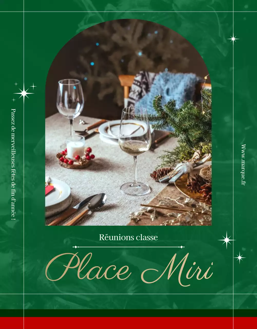 Location d'un espace de rencontre vert et rouge pour les fêtes de fin d'année