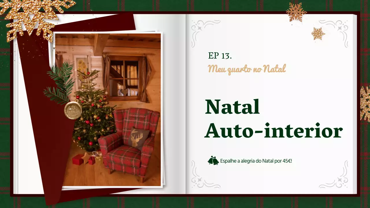 Interior de Natal em xadrez verde
