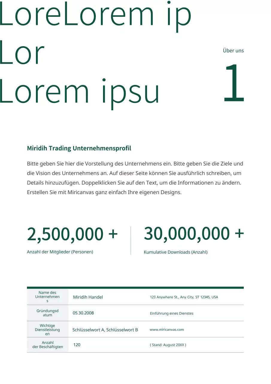 Einfaches, grünes, typografisches Geschäftsangebot