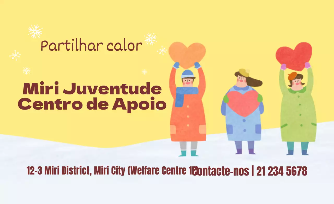 Partilhar eventos institucionais amarelos e ilustrados
