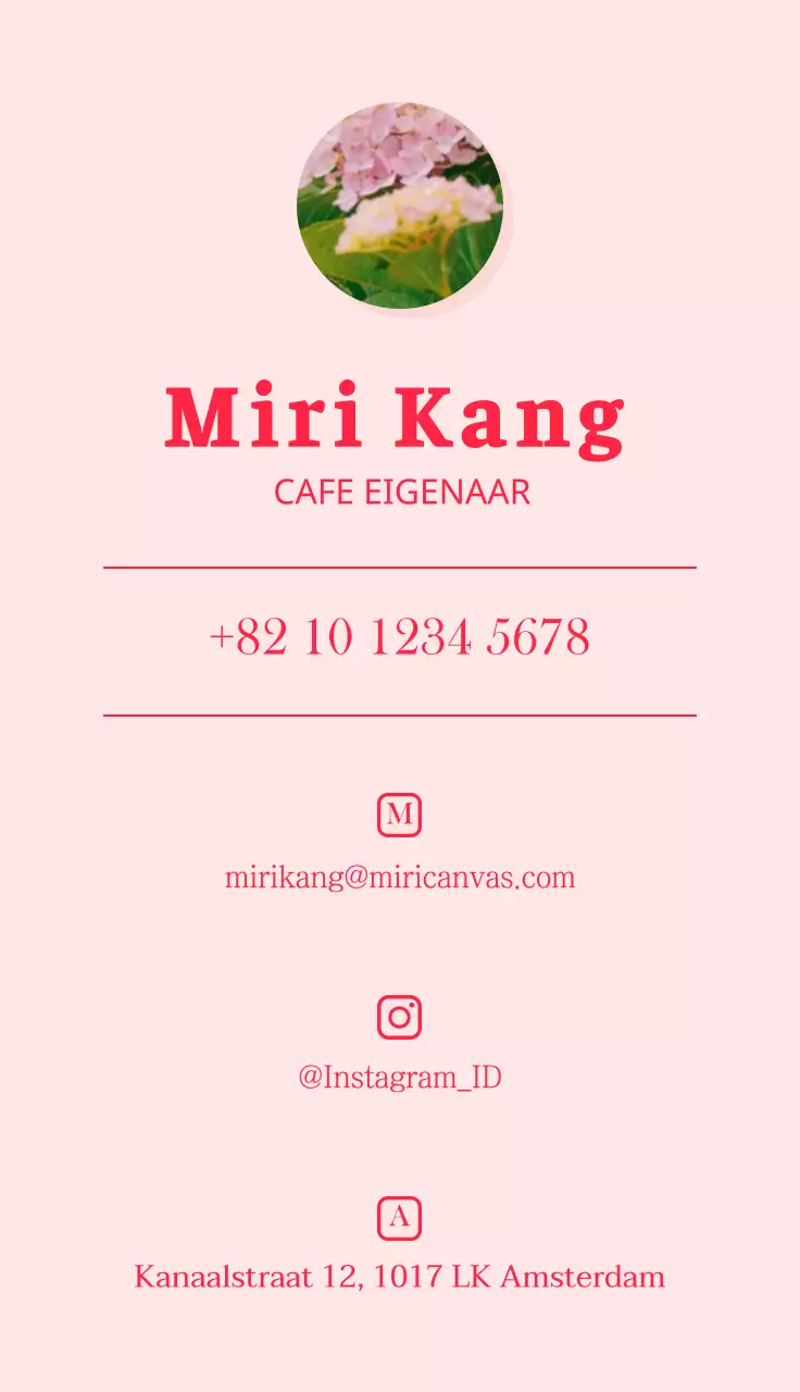 Emotionele fotolay-out café in roze