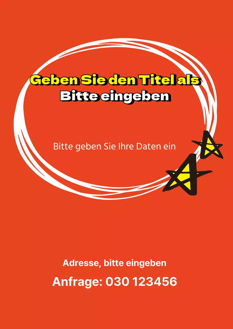 Werben Sie mit einer Illustration, die den Titel in Rot hervorhebt