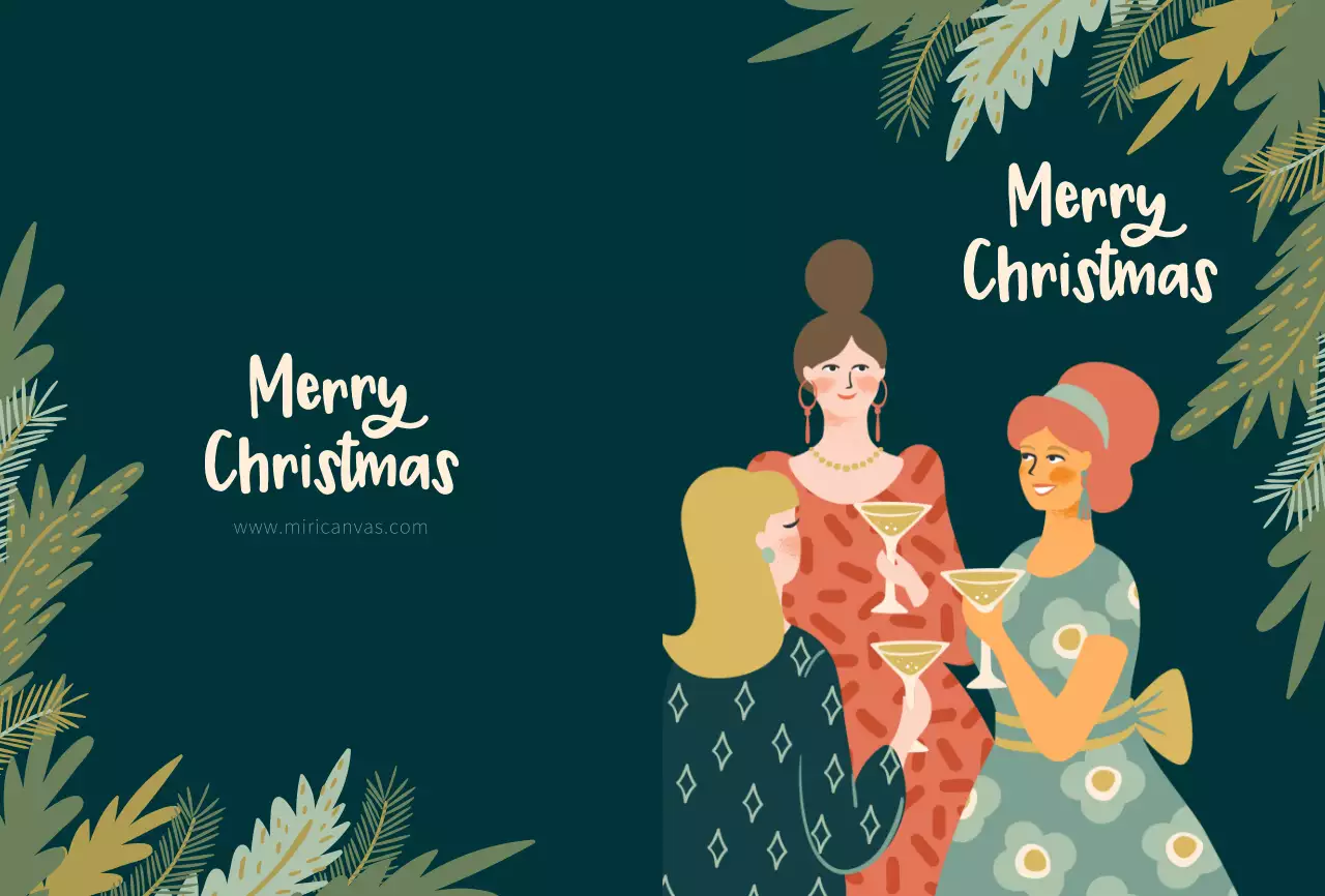 Schattig kerstfeest illustratie concept in groen en lichtgeel