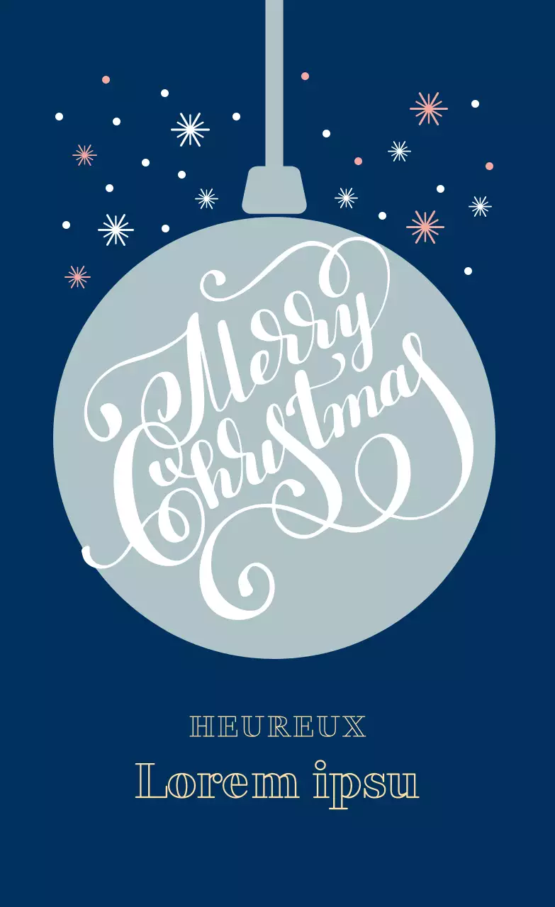 Étiquettes de vœux de Noël illustrées bleu-gris