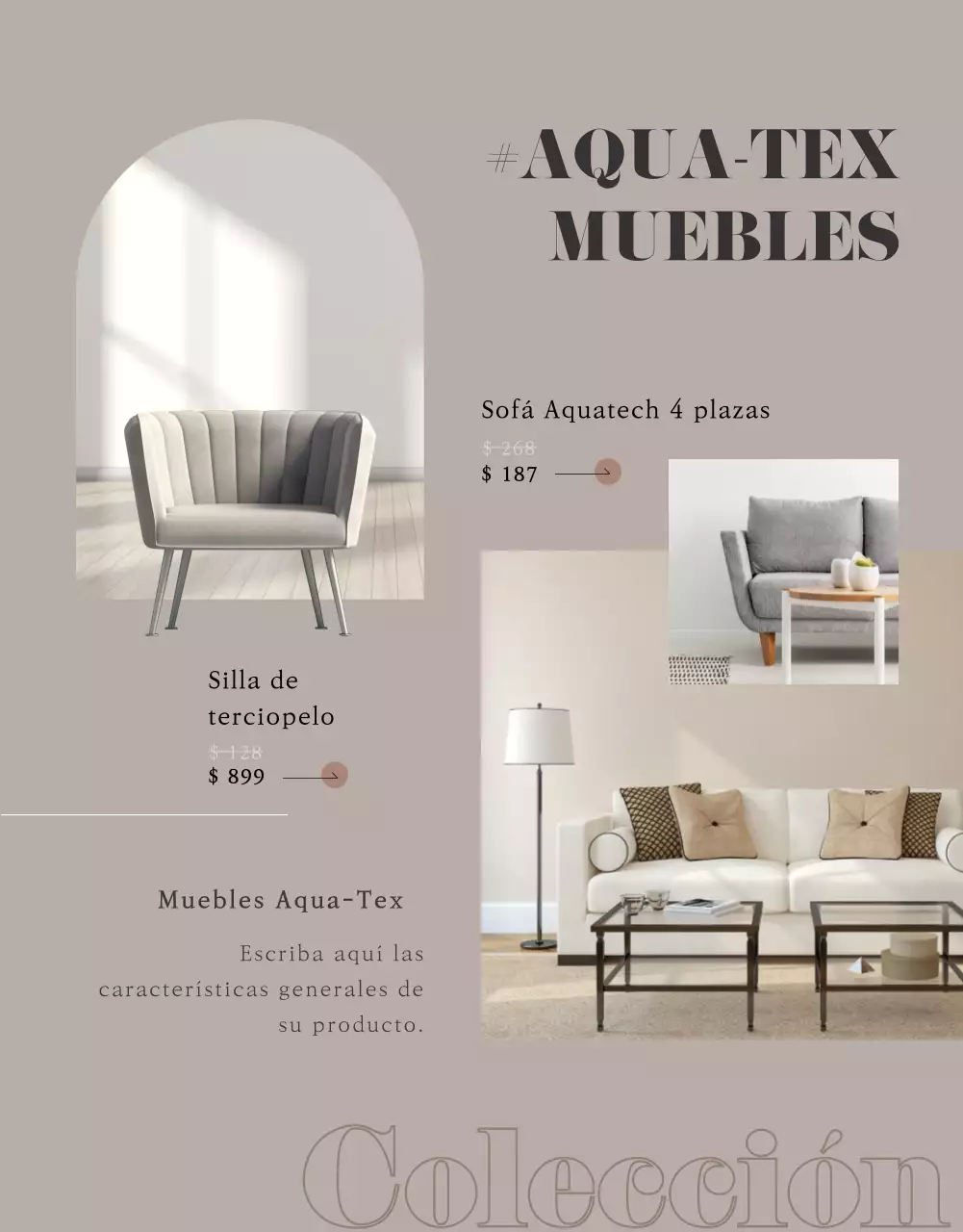 Muebles modernos en tonos marrones cálidos detalles de eventos