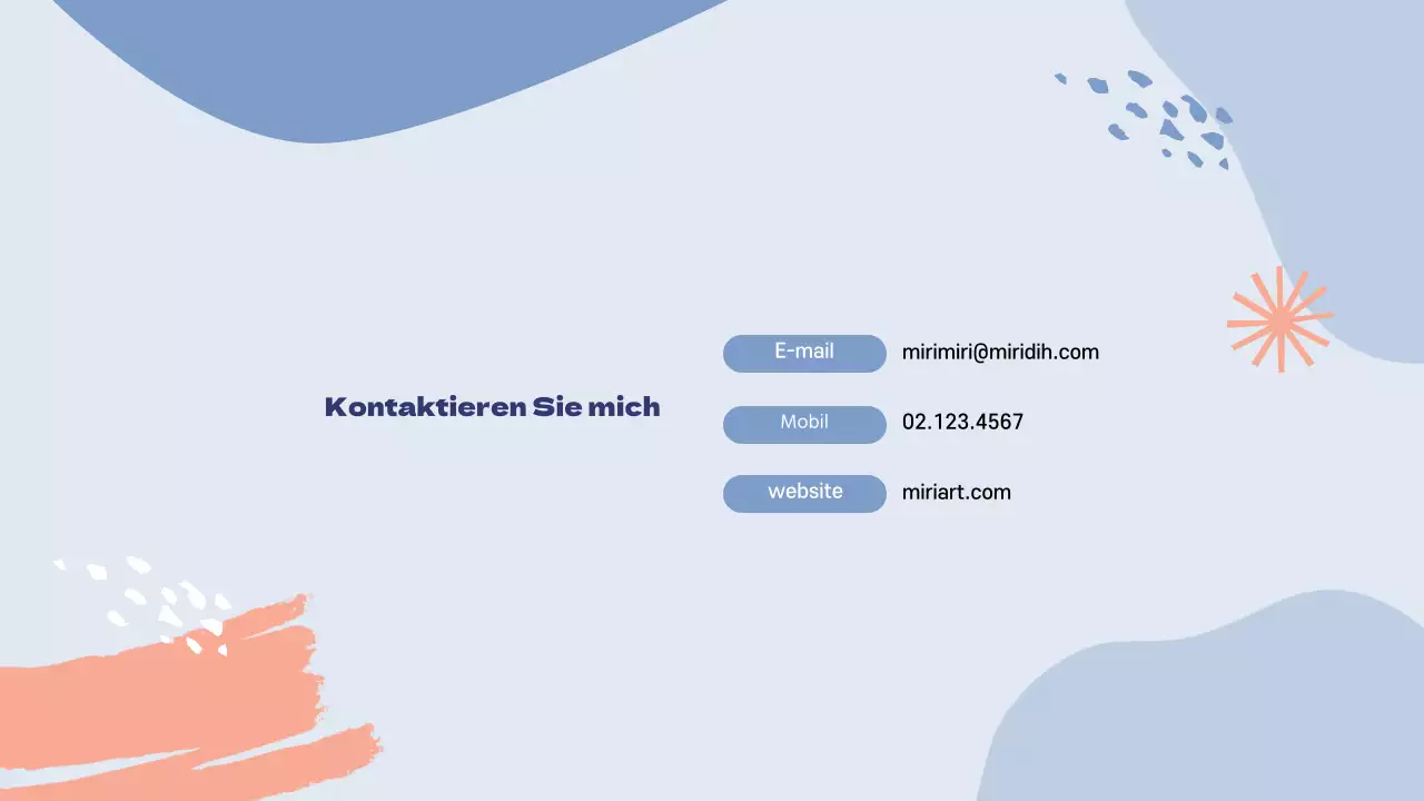 Kunst Psychotherapie Instruktor Portfolio in Blau und Hellblau