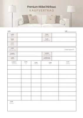 Beige premium möbel verkaufsvertrag angebot geschäftsvorlage