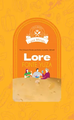 Etichetta fotografica vintage arancione per salsa al cedro