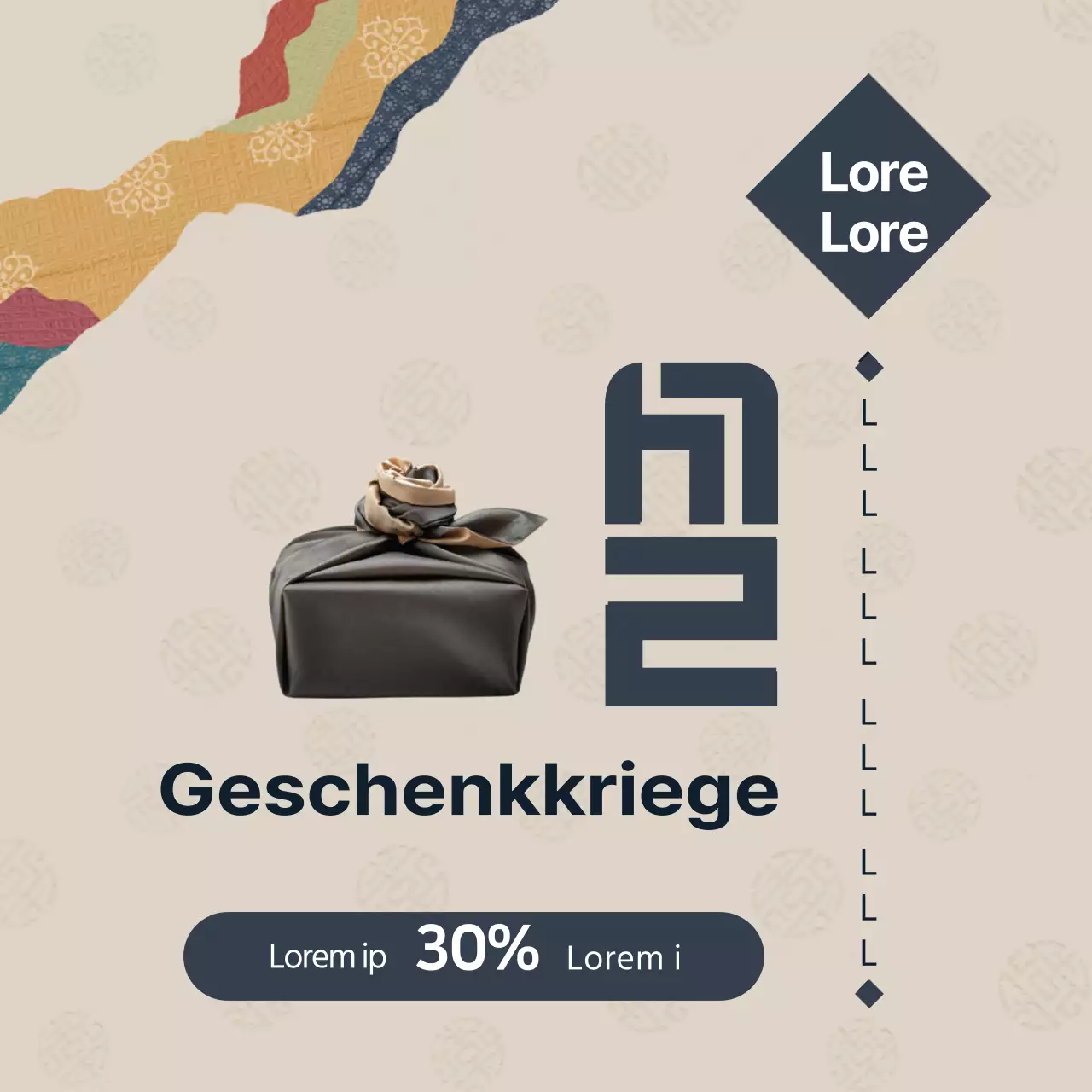 Beige-blauer FototextHervorgehobenes chinesisches Neujahrsereignis