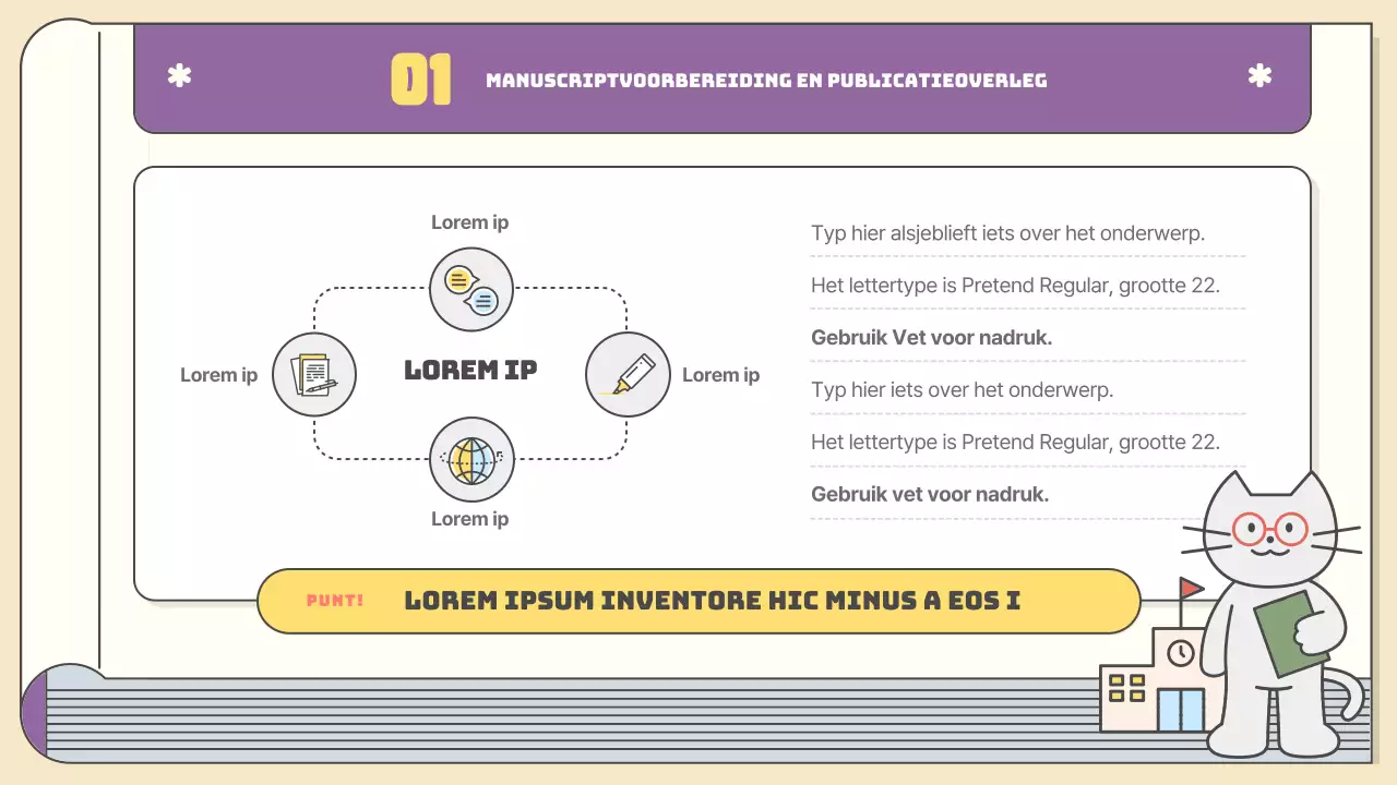 Kitscherige publicatieplanning in geel en paars Cursusmateriaal