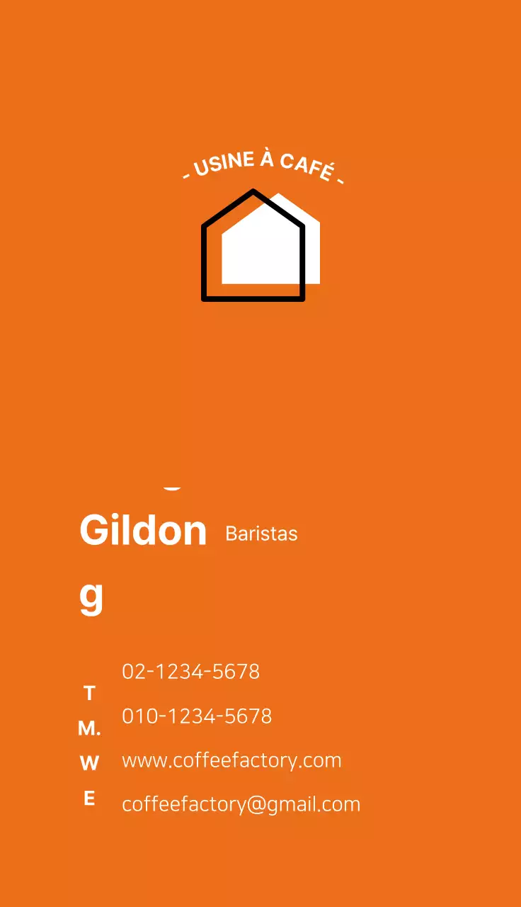 Carte de visite d'un café barista