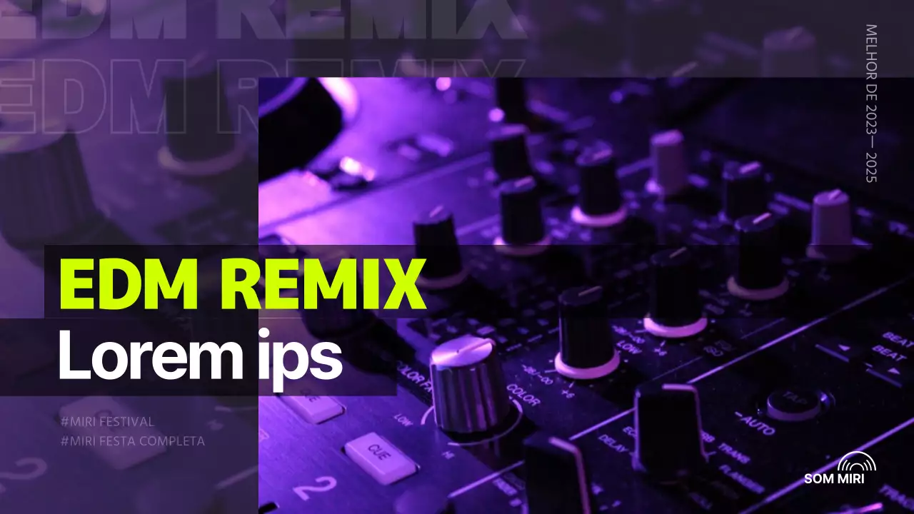 Miniatura do YouTube de uma lista de reprodução de EDM roxa e sonhadora
