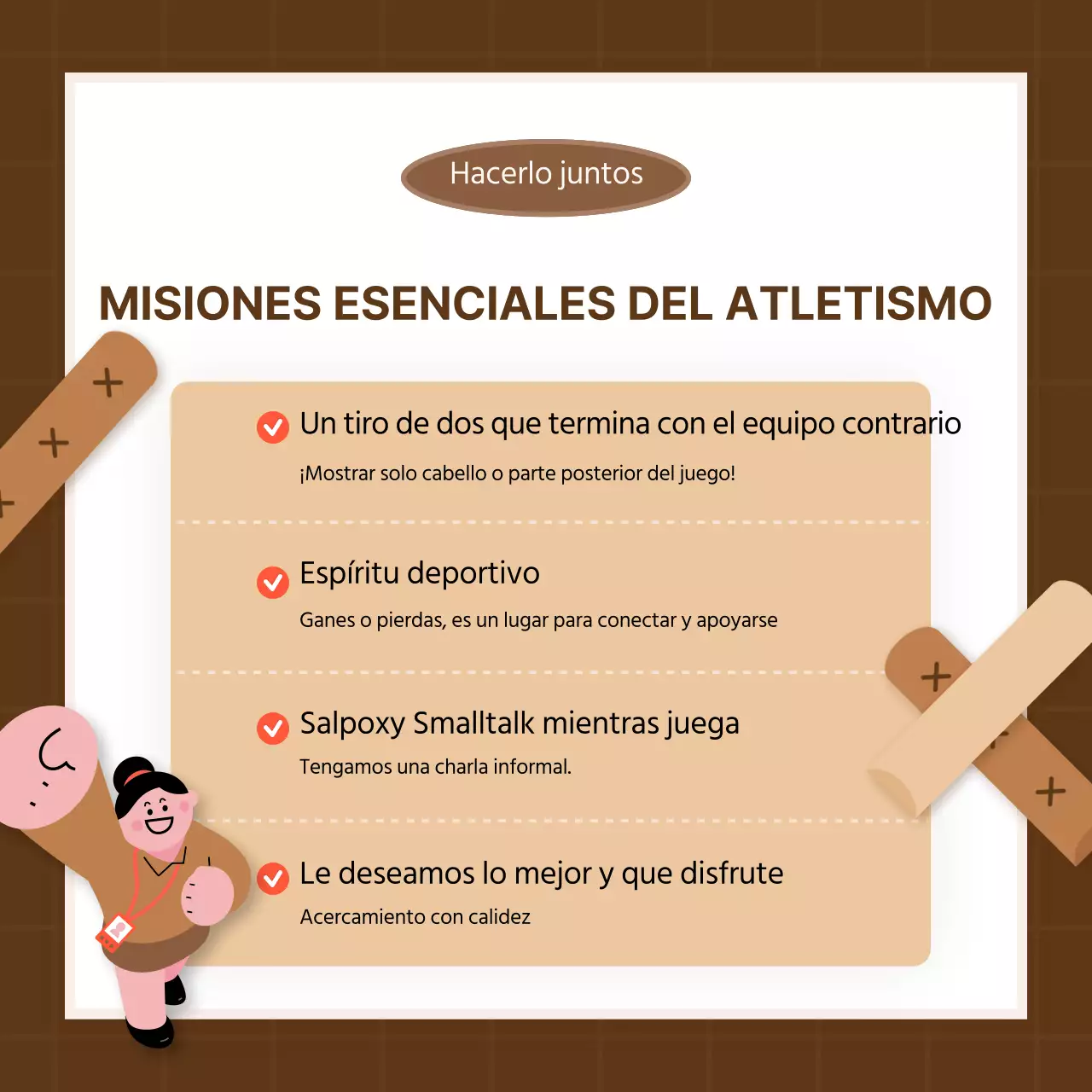 Tonos marrones y puntos rojos Evento interno de Año Nuevo Athletics Card News