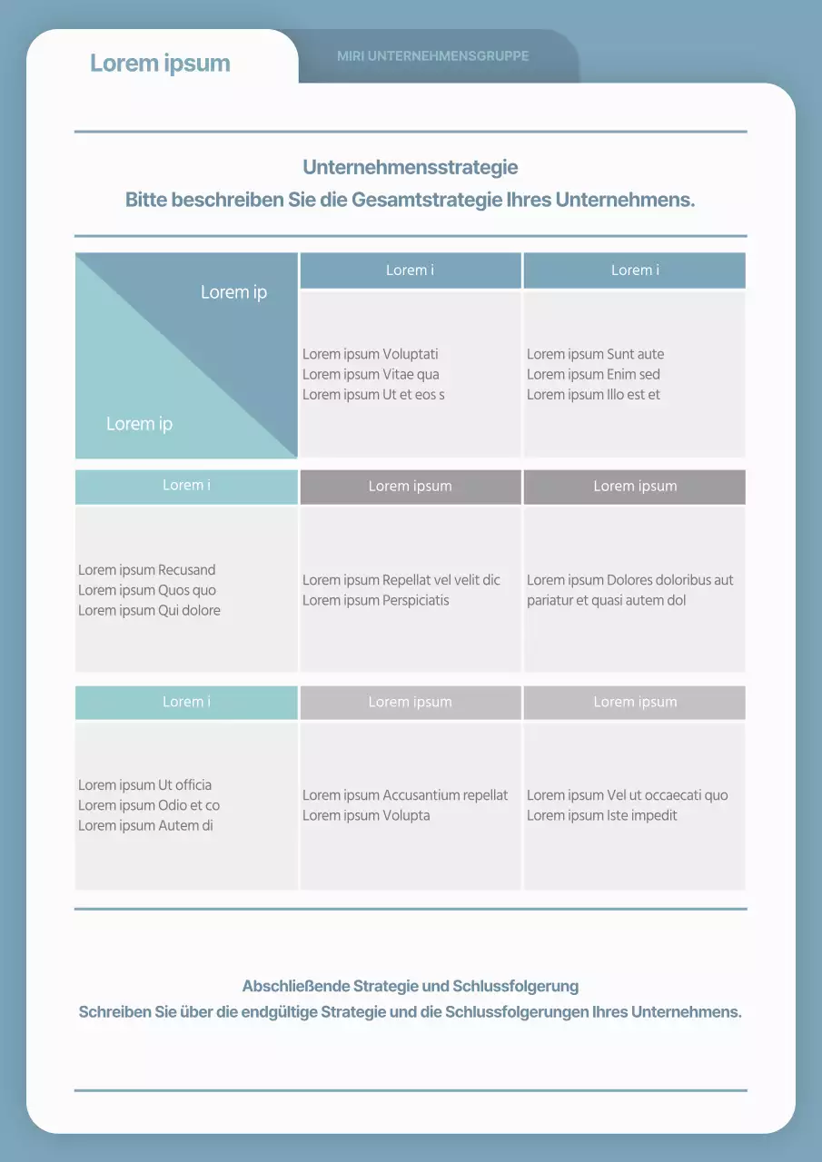 Blue and Grey's FileConcept's SWOT Analyse Tabelle