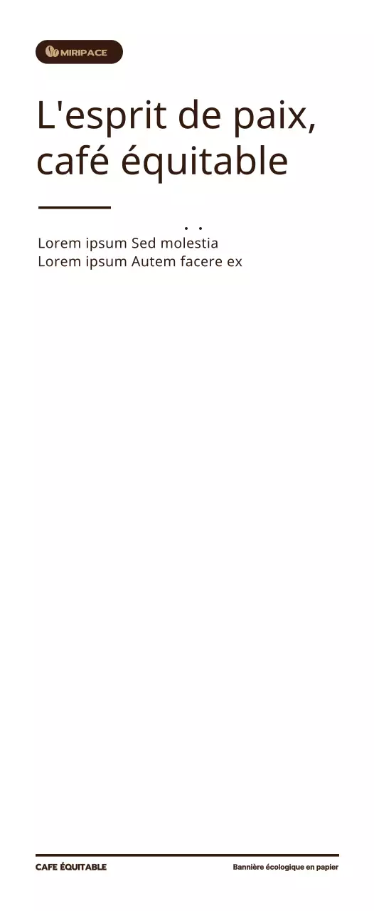 Marron, texte simple Information sur le café du commerce équitable en rayon