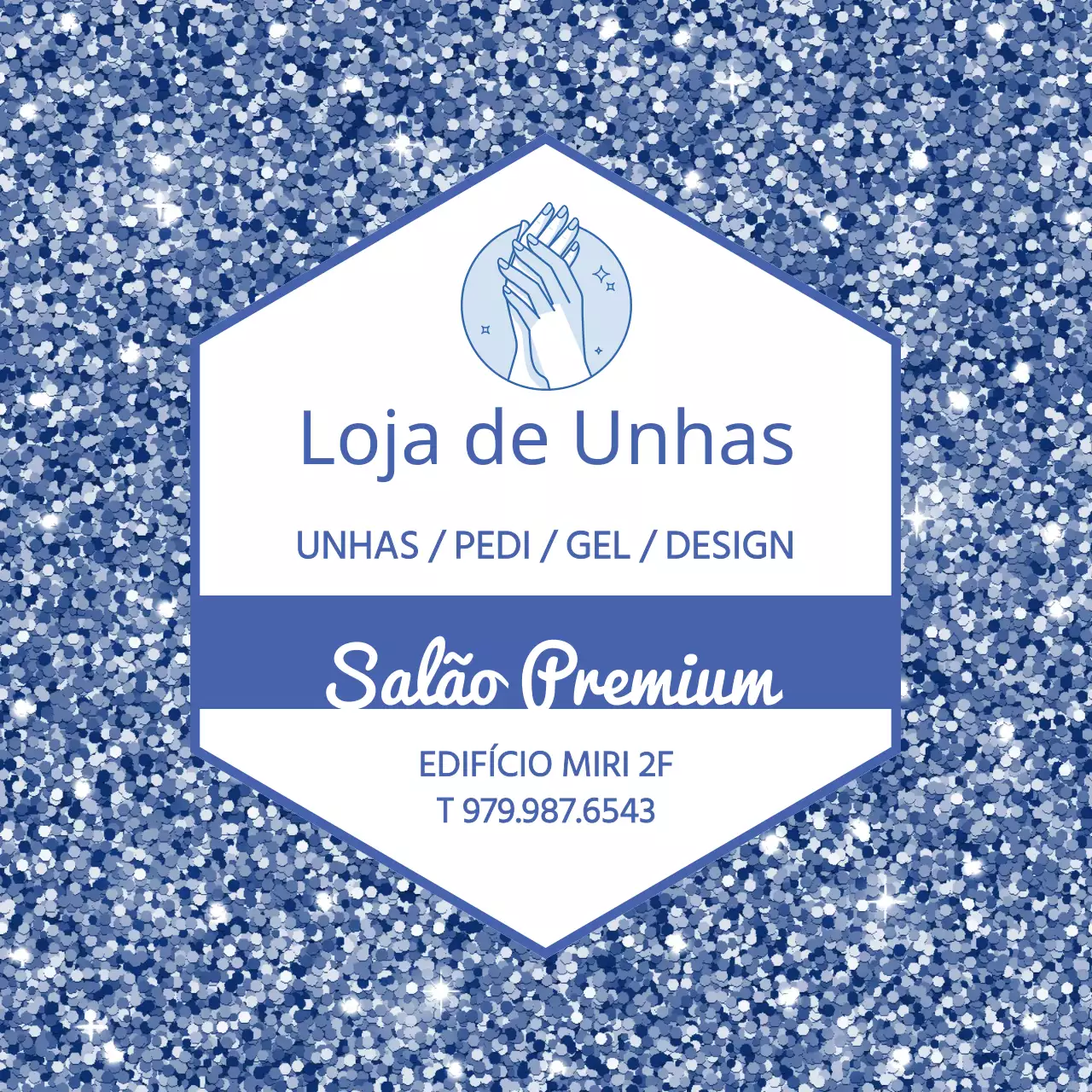 Fundo de partículas azuis Beauty Nail