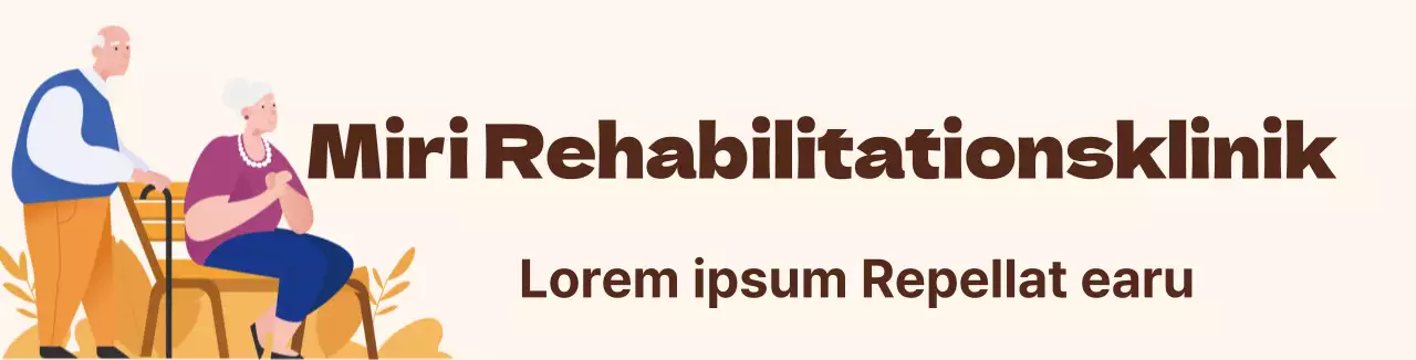 Orangefarbene warme Illustration eines Seniorenheims