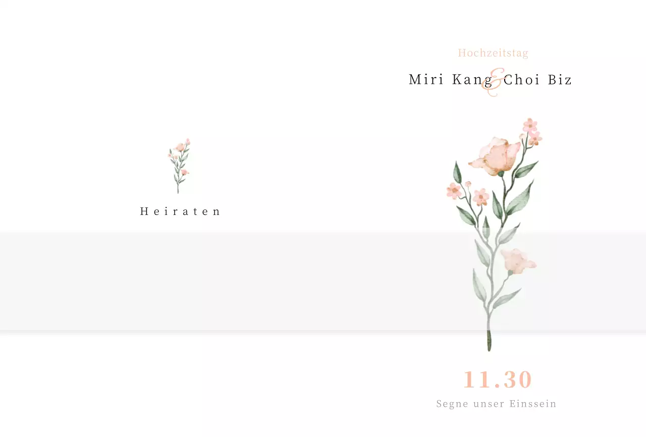 Hochzeitseinladung mit rosa Aquarellblumen-Illustration