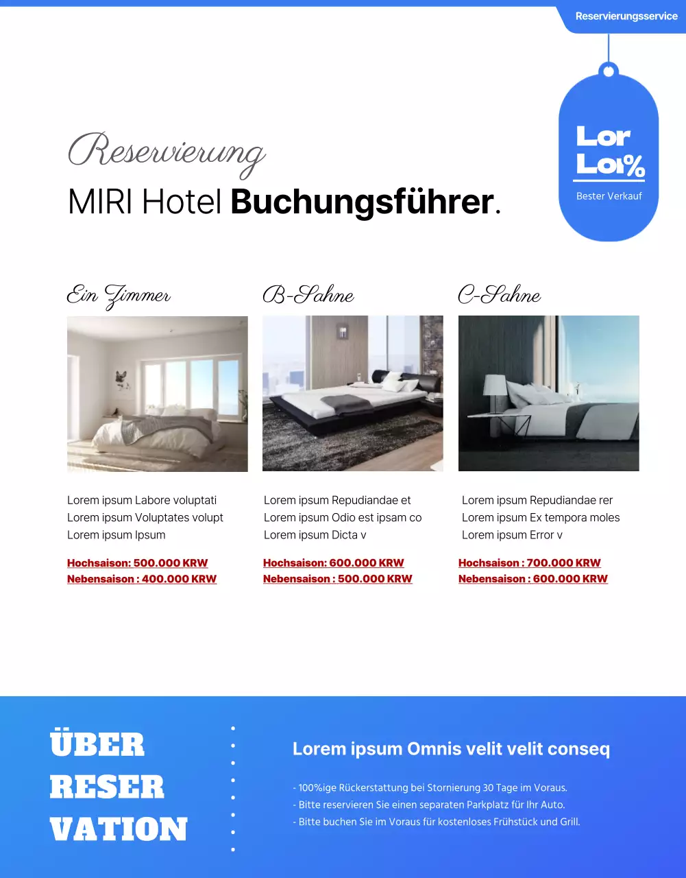 Details zu den Hotels in Blau