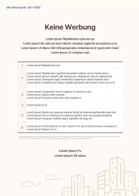 Informationen über das Verbot der Werbung in elfenbeinfarbenen Wohnungen