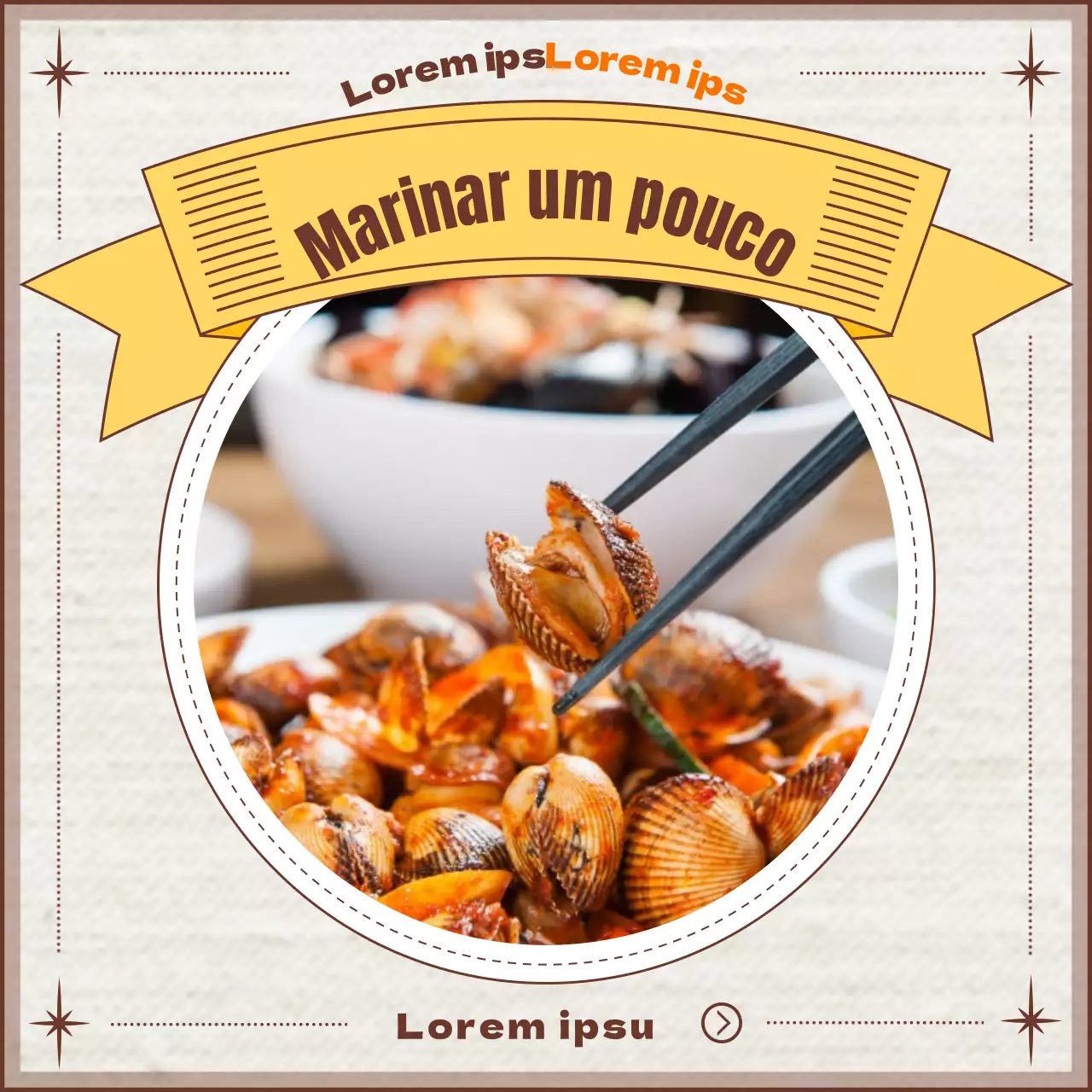 Receita de marinada de porco com tema amarelo
