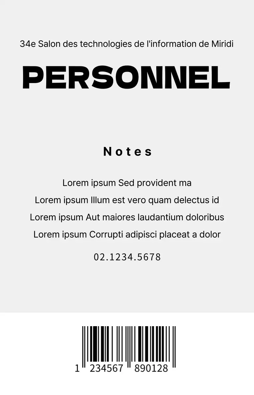 Cartes de personnel avec des formes géométriques