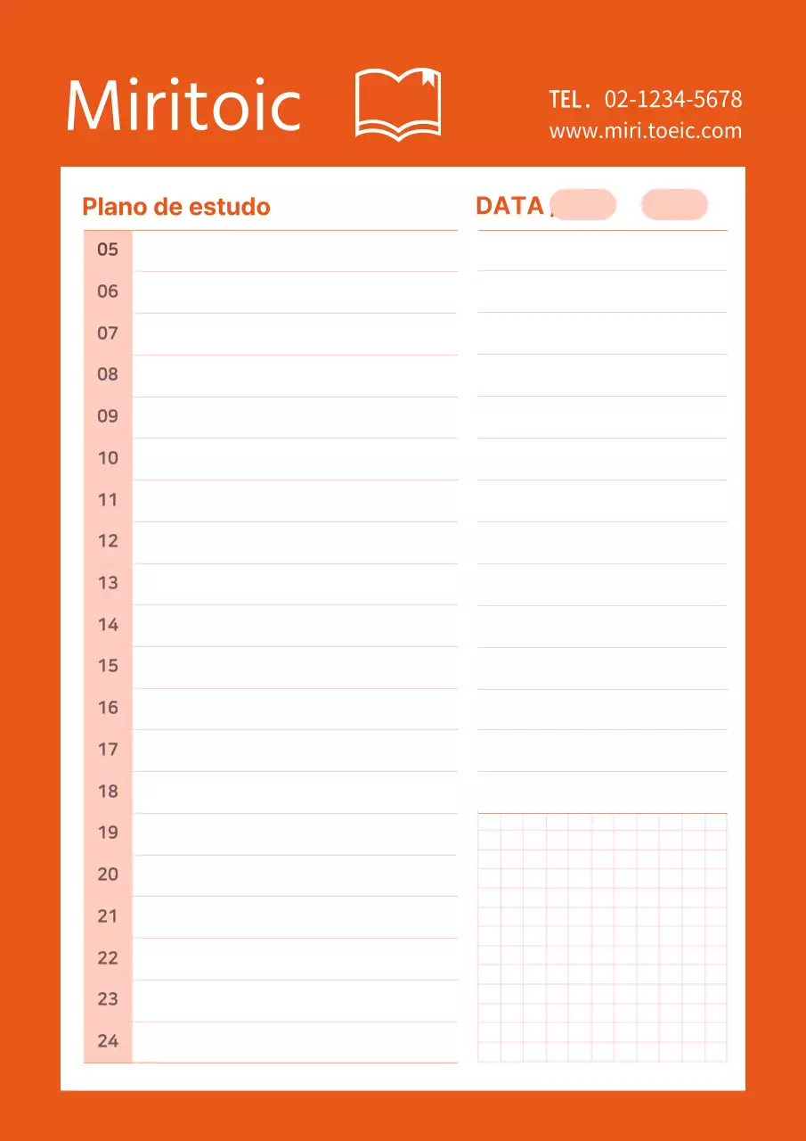 Cartaz de design de planificador de estudo escolar em vermelho