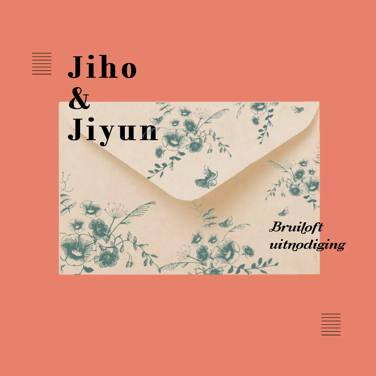 Oranje huwelijksuitnodiging, uitnodiging in CardNews formaat