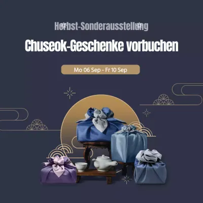 Marine Chuseok Geschenk Quadrat Banner