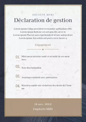 Un manifeste commercial bleu marine et marron