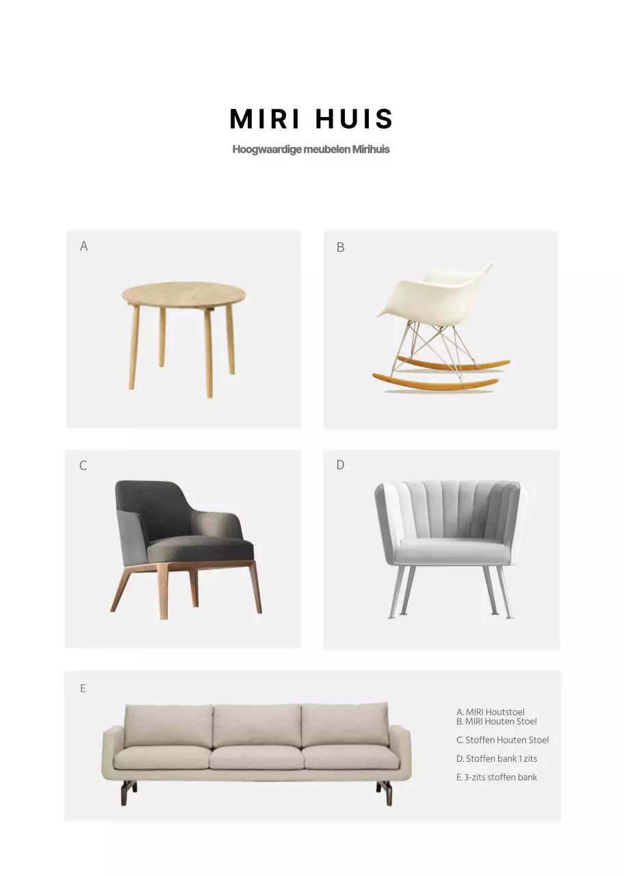 Wit Eenvoudig Meubilair Product Promotie Notitieboekje