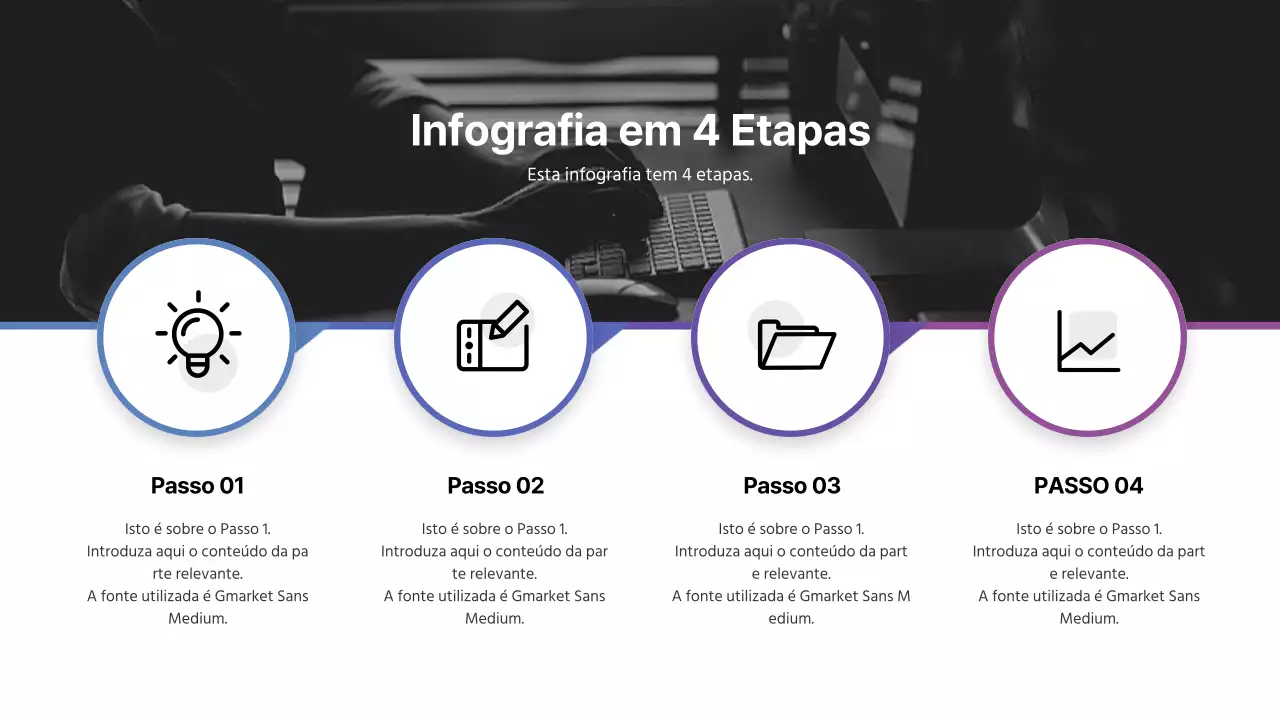 Uma infografia simples em azul