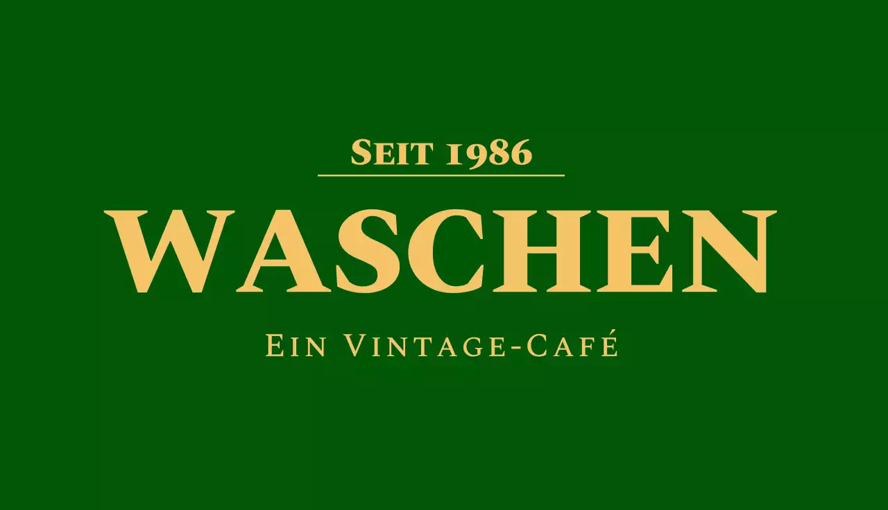 Vintage Stempel Coupon Visitenkarte mit Café-Logo auf grünem Hintergrund