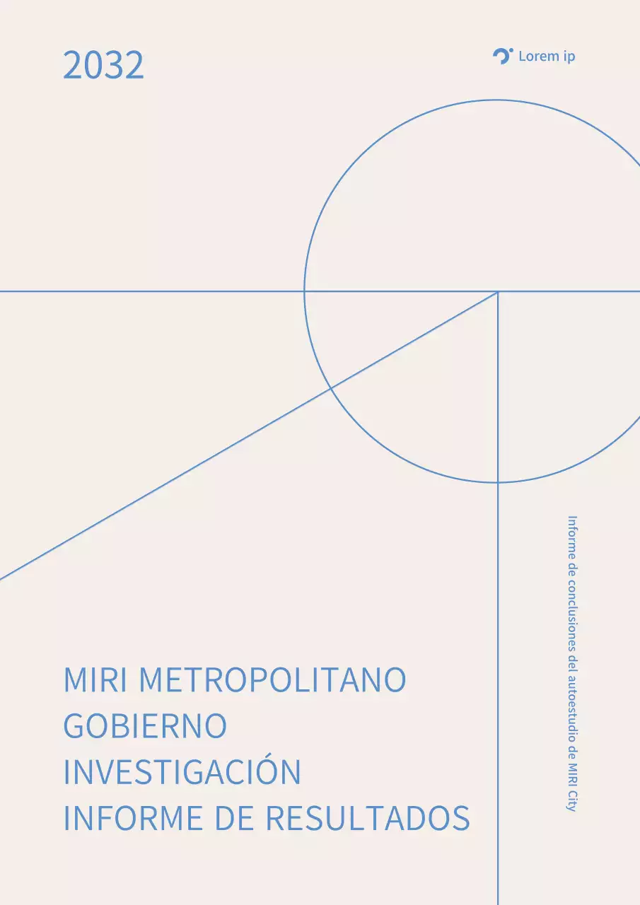 Cubierta de informe de línea básica en beige y azul