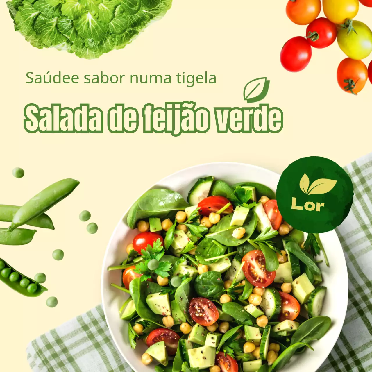 Saladas verdes, saudáveis e frescas Tema vegan