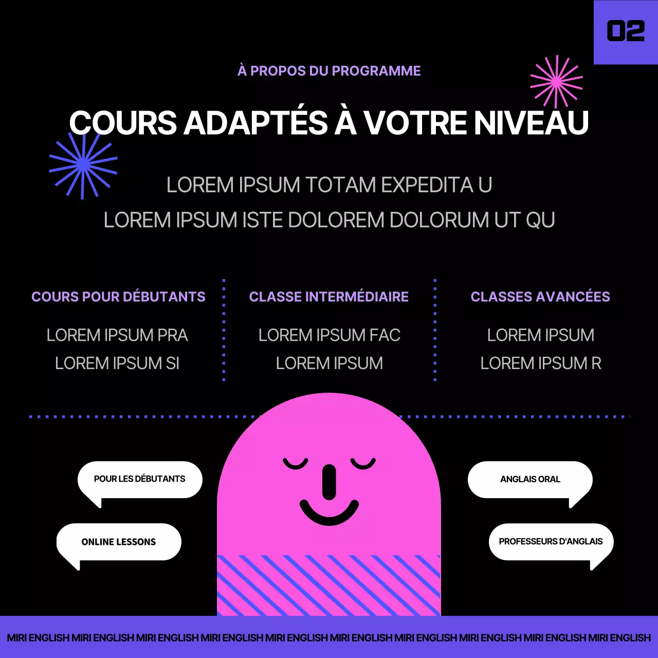 Programme de maîtrise en anglais dans le domaine du noir et du violet