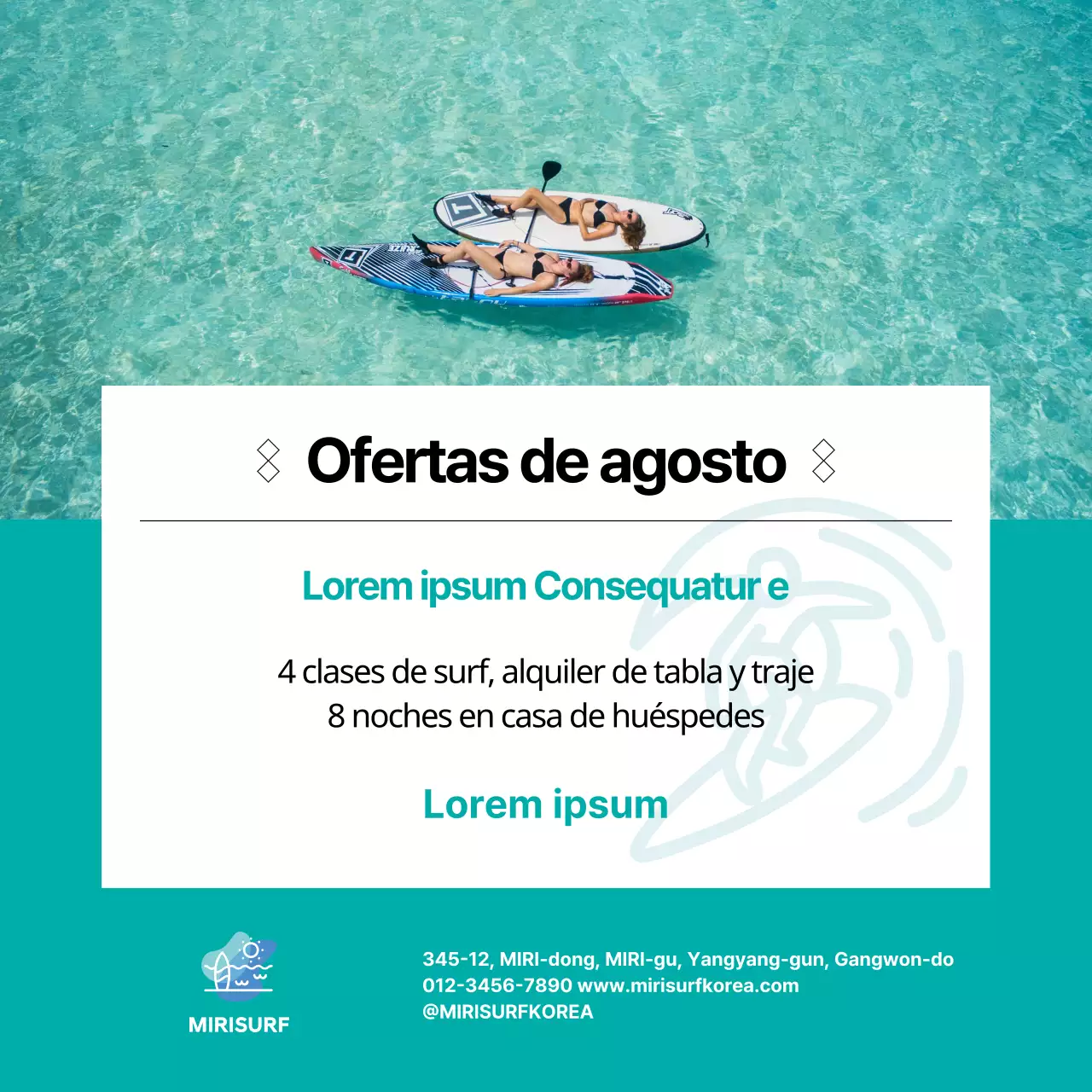 Clases de surf CardNews