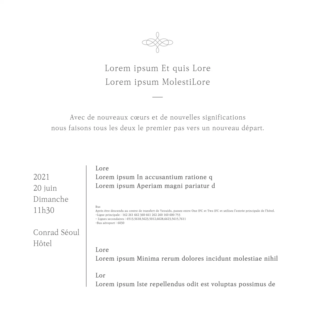 Carte postale carrée d'invitation à un mariage pour un look épuré