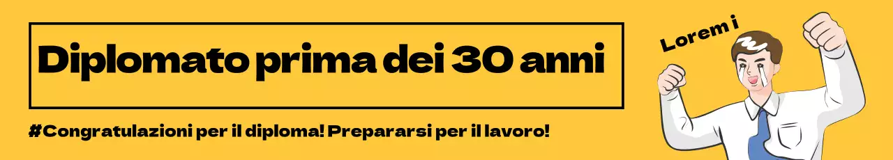 Annuncio di congratulazioni per la laurea con scritte illustrate in giallo