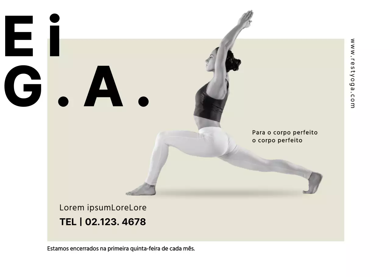 Transparências promocionais simples de ioga fotográfico a preto e branco