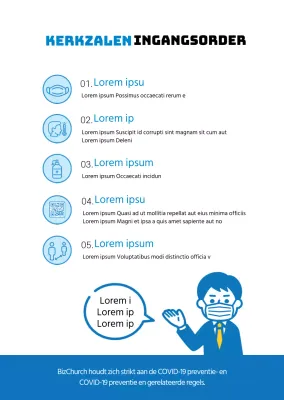 Kerkingang in blauwe basisstijl