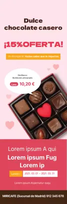 Pulcra venta de chocolate con foto rosa destacada